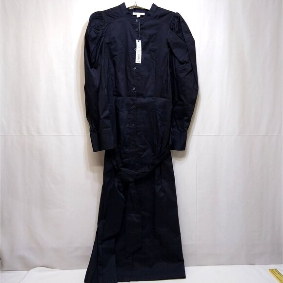Prologue Puff Long Sleeve Button-Up Midi-Length Shirt Dress Tie Waist Medium NWT - Picture 1 of 8